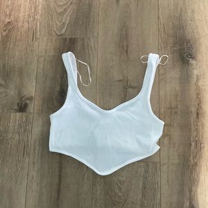 Zara White Cropped Tank